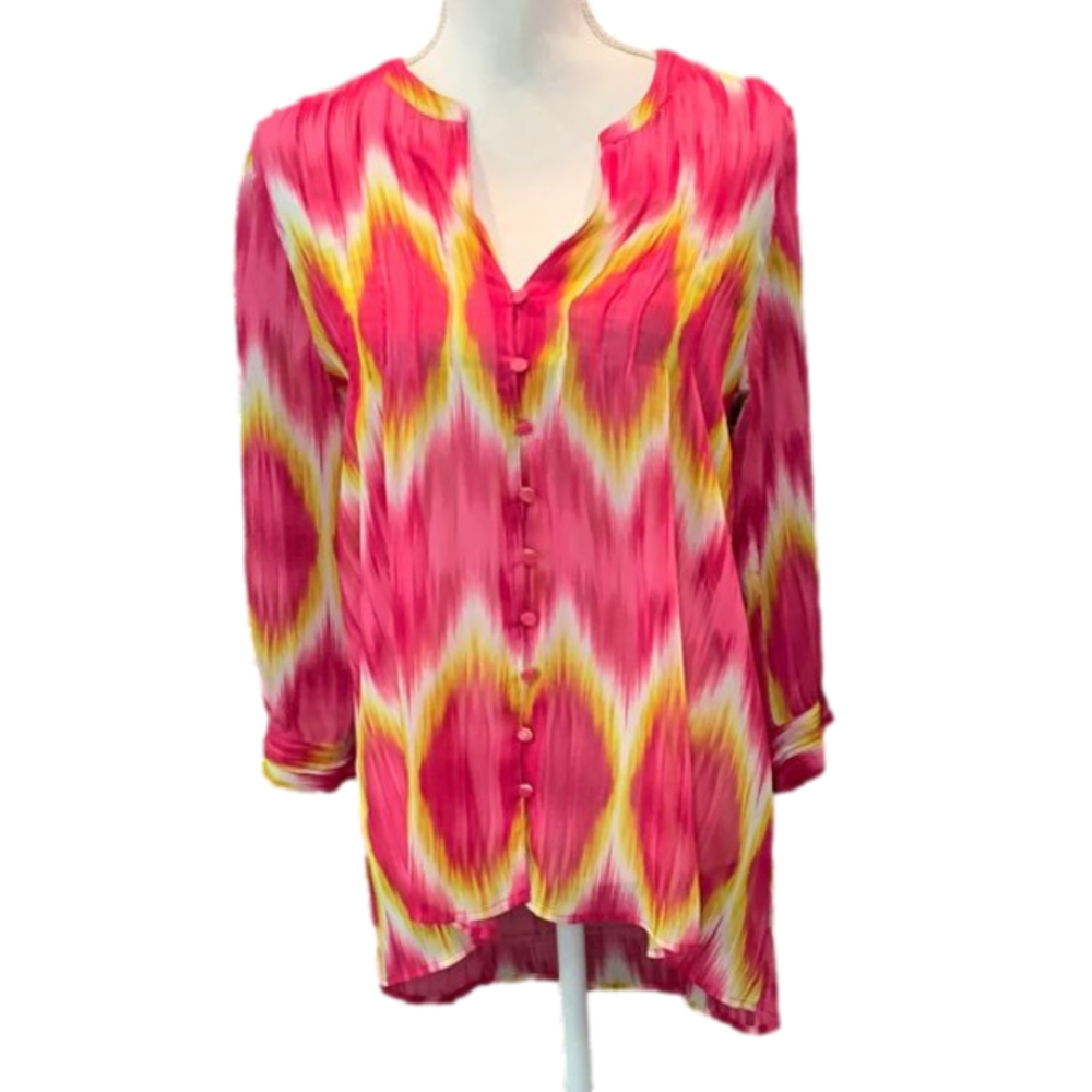 G by GIULIANA RANCIC Hot Pink Tunic Blouse